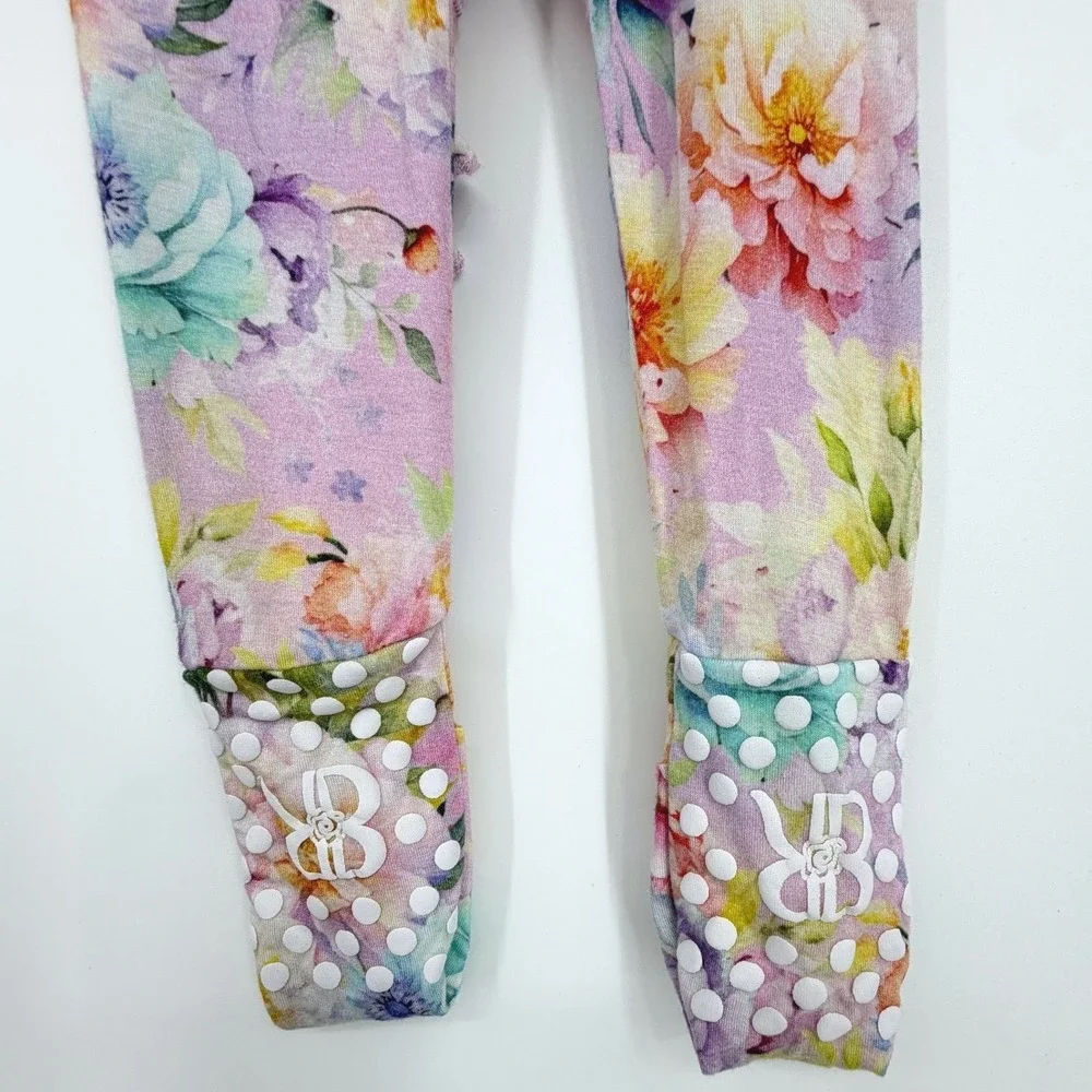 Lot 2 Bums & Roses Bamboo Ruffle‎ Romper Sleeper Pajamas Footie 3-6 Months